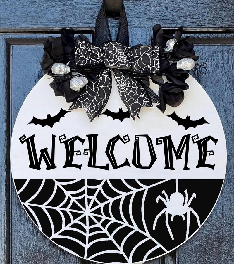 SUNVERSE Halloween Stencils for Painting on Wood 12inch Large Halloween Stencil Hey Boo Witches Spider Bats Ghost Draw Templates for Porch Hanger Doormat Fabrics DIY Crafts Decor - Image 5